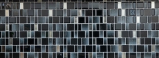 Muestra de mano mosaico azulejo translúcido negro combinación iridiscente de color negro MOS68-035B_m