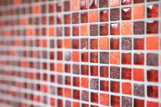 Muestra de mano azulejo mosaico Rojo translúcido Mosaico de vidrio Cristal Resina rojo BAÑO WC Cocina PARED MOS92-0904_m
