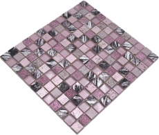 Muestra de mano mosaico azulejo Azulejo backsplash Rosa translúcido Mosaico de vidrio Cristal Resina rosa BAÑO WC Cocina PARED MOS82-1104_m
