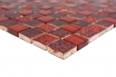 Muestra de mano azulejo mosaico Azulejo backsplash Translúcido rojo Mosaico de vidrio Cristal Resina rojo BAÑO WC Cocina PARED MOS82-0906_m