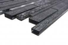 Muestra de mano azulejo mosaico Azulejo espejo aluminio translúcido negro mosaico de vidrio compuesto Cristal piedra aluminio negro MOS49-GV84_m