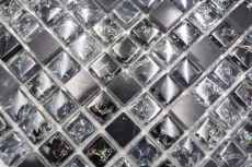 Muestra de mano mosaico azulejo espejo translúcido negro vidrio mosaico cristal piedra negro MOS92-1028_m