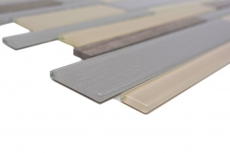 Muestra de mano mosaico azulejo azulejo backsplash translúcido beige gris compuesto vidrio mosaico Crystal piedra beige gris MOS67-GV24_m