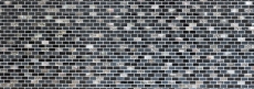 Muestra de mano azulejo mosaico Azulejo backsplash Translúcido negro Ladrillo Mosaico de vidrio Piedra de cristal Shell negro MOS87-B03S_m