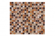 Muestra de mano mosaico azulejo Azulejo backsplash Translúcido beige marrón Mosaico de vidrio Piedra de cristal beige marrón MOS92-1206_m