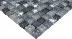 Muestra de mano mosaico azulejo translúcido claro gris plata mosaico de vidrio Cristal piedra claro gris plata MOS92-0208_m
