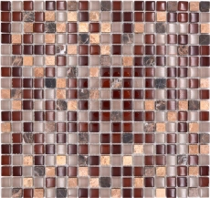 Muestra de mano mosaico azulejo espejo translúcido marrón vidrio mosaico cristal piedra marrón BAD WC cocina PARED MOS92-1304_m