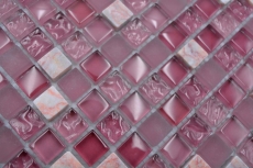 Muestra de mano mosaico azulejo translúcido rosa cristal mosaico piedra rosa BAÑO WC cocina PARED MOS92-1002_m