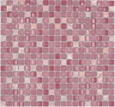 Muestra de mano mosaico azulejo translúcido rosa cristal mosaico piedra rosa BAÑO WC cocina PARED MOS92-1002_m