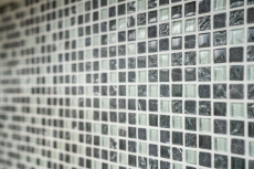 Muestra de mano azulejo mosaico Azulejo backsplash Gris translúcido Mosaico de vidrio Piedra de cristal gris MOS92-0204_m