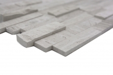 Muestra de mano mosaico azulejo azulejo backsplash autoadhesivo mármol piedra natural gris blanco crema piedra natural blanco madera MOS200-0120_m
