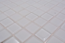Muestra de mano mosaico azulejo Azulejo backsplash autoadhesivo translúcido blanco Mosaico de vidrio Cristal blanco mate blanco MOS200-4CM20_m