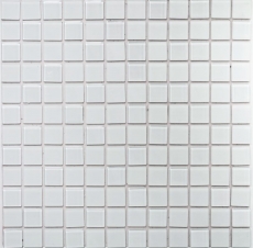 Muestra de mano mosaico azulejo Azulejo backsplash autoadhesivo translúcido blanco Mosaico de vidrio Cristal blanco mate blanco MOS200-4CM20_m
