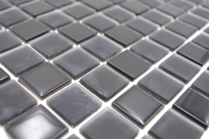 Muestra de mano azulejo mosaico Azulejo backsplash autoadhesivo Translúcido negro Mosaico de vidrio Cristal negro mate negro MOS200-4CM22_m