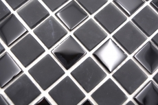 Muestra de mano azulejo mosaico Azulejo backsplash autoadhesivo Translúcido negro Mosaico de vidrio Cristal negro mate negro MOS200-4CM22_m