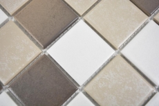 Muestra de mano mosaico antiguo blanco beige marrón pared azulejo cocina azulejo backsplash MOS14-1213_m
