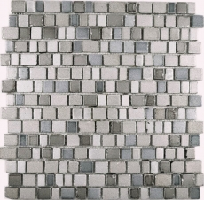 Muestra de mano transparente cristal mosaico mosaico de vidrio gris beige pared azulejo backsplash cocina baño MOS85-0212_m