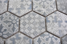 Muestra de mano cerámica mosaico hexágono azul mosaico azulejo pared azulejo backsplash cocina baño MOS11H-0004_m
