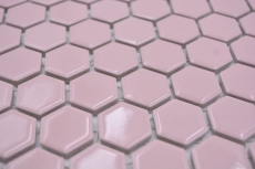 Muestra de mano cerámica mosaico hexágono rosa antiguo brillante mosaico azulejo pared azulejo backsplash cocina baño MOS11H-1111_m