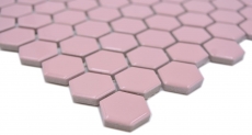 Muestra de mano cerámica mosaico hexágono rosa antiguo brillante mosaico azulejo pared azulejo backsplash cocina baño MOS11H-1111_m