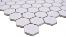 Muestra de mano cerámica mosaico hexágono blanco R10B plato de ducha azulejo suelo mosaico azulejo cocina baño MOS11H-0101-R10_m