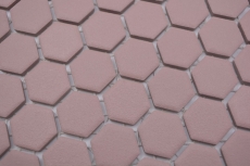Muestra de mano cerámica mosaico hexágono clinker rojo R10B plato de ducha azulejo suelo mosaico azulejo cocina baño MOS11H-0900-R10_m