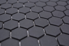Muestra de mano cerámica mosaico hexágono negro R10B plato de ducha azulejo suelo mosaico azulejo cocina baño suelo MOS11H-0003-R10_m