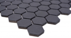 Muestra de mano cerámica mosaico hexágono negro R10B plato de ducha azulejo suelo mosaico azulejo cocina baño suelo MOS11H-0003-R10_m