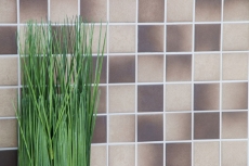 Muestra de mano mosaico de azulejos de cerámica MARRON BEIGE MIX SLIP-SIDE SLIP-SIDE MOS16-1211-R10_m