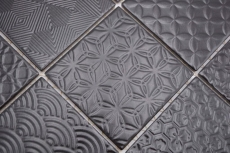 Retro vintage mosaico azulejo backsplash cocina backsplash negro Spirit negro MOS22B-1403_f | 10 esteras de mosaico