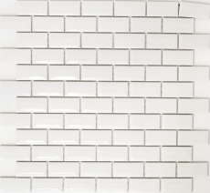 Mini Metro Subway azulejos de mosaico de cerámica BLANCO azulejo backsplash cocina MOS26-0102_f | 10 esteras de mosaico