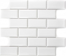 Metro Subway azulejos de mosaico de cerámica BLANCO azulejo backsplash pared de la cocina MOS26M-0101_f | 10 esteras de mosaico