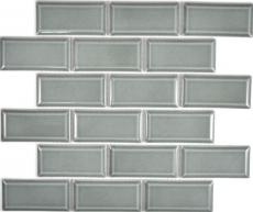 Metro Subway azulejos de mosaico de cerámica gris verde backsplash pared de la cocina MOS26M-0218_f | 10 esteras de mosaico