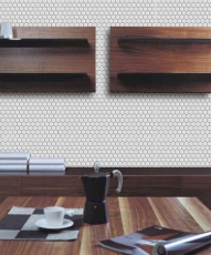 Azulejos de mosaico de cerámica hexágono blanco brillante azulejo backsplash cocina MOS11A-0102_f | 10 esteras de mosaico