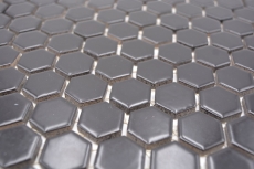 Azulejos de mosaico de cerámica hexágono negro mate ducha salpicaduras azulejo backsplash MOS11A-0311_f | 10 esteras de mosaico