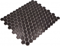 Azulejos de mosaico de cerámica hexágono negro mate ducha salpicaduras azulejo backsplash MOS11A-0311_f | 10 esteras de mosaico