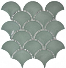 Mosaico de azulejos de cerámica ventilador de gasolina brillante azulejo WC azulejos de baño MOS13-FS18_f | 10 esteras de mosaico