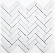 Mosaico de azulejos de cerámica en espiga efecto piedra blanco azulejos backsplash cocina MOS24-SO10_f | 10 esteras de mosaico
