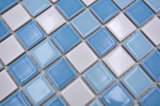 Piscina mosaico mosaico azulejo de cerámica azul blanco brillante cocina splashback MOS18-0407_f