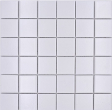 Azulejo de mosaico de cerámica blanco mate azulejo espejo pared del baño MOS16B-0111_f