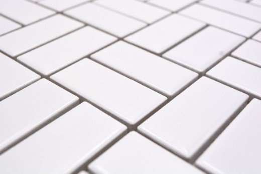 Mosaico cerámico molino de viento blanco mate revestimiento bañera MOS24-CWM07WM_f