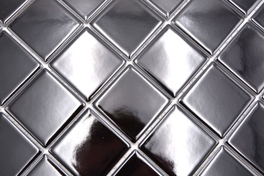 Mosaico de cerámica negro brillante azulejo backsplash cocina splashback MOS16B-0301_f