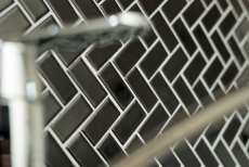 Mosaico de cerámica en espiga negro brillante mosaico azulejo backsplash MOS24-CHB6BG_f