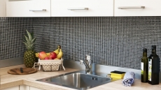 Mosaico de azulejos ECO GLAS Esmalte negro mate MOS140-01B_f | 10 esteras de mosaico