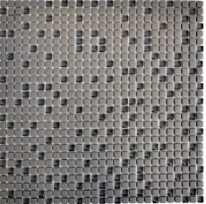 Mosaico de azulejos ECO GLAS Esmalte gris-marrón mate MOS140-05G_f | 10 tapetes de mosaico