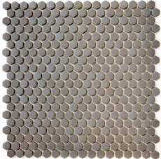 Mosaico ECO GLAS Hexágono Esmalte gris-marrón mate MOS140-HX15G_f | 10 tapetes de mosaico