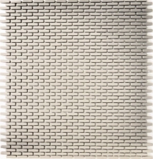 Mosaico de azulejos ECO GLAS Ladrillo Esmalte crema mate MOS140-B23C_f | 10 esteras de mosaico