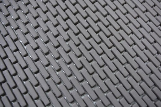 Mosaico ECO GLAS Ladrillo Esmalte gris-marrón mate MOS140-B25G_f | 10 tapetes de mosaico