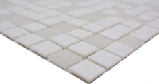 Mosaico de vidrio blanco azulejo de la pared azulejo del baño ducha salpicaduras de azulejos backsplash MOS52-0103_f | 10 esteras de mosaico