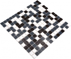 Mosaico de vidrio azulejo de la pared azulejo baño azulejo ducha salpicaduras azulejo backsplash blanco gris negro MOS52-0302_f | 10 esteras de mosaico
